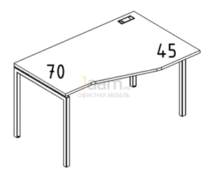 Мебель для персонала Стол эргономичный правый "Техно" на металлокаркасе DUE Б2 066 БП