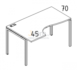 Мебель для персонала Стол эргономичный левый "Классика" на металлокаркасе DUE Б2 043 БП