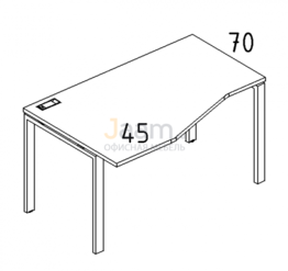 Мебель для персонала Стол эргономичный левый "Техно" на металлокаркасе UNO Б1 065 БП