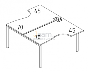 Мебель для персонала Рабочая станция со столами эргономичными "Классика" на металлокаркасе UNO Б1 184 БП
