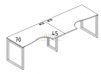 Мебель для персонала Рабочая станция со столами эргономичными "Классика" на металлокаркасе QUATTRO Б4 041-2 БП