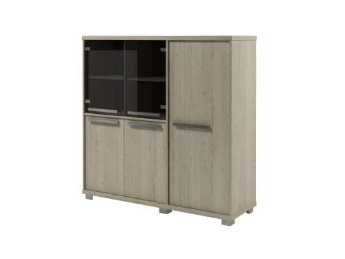 Шкаф трехсекционный с гардеробом, правый Vestar Z-33-02пр 1556x500x1538 (Дуб Галифакс белый/Бетон Чикаго)