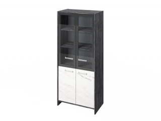 Шкаф для документов Festus FI-671.G 800x460x1861 (Древесина Графит/Мрамор Леванто белый)