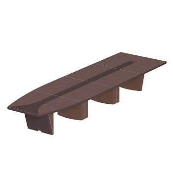 Стол для переговоров овальный, дерево/кожа, металлическая вставка ISixty 560TAPE 5600x1600x740