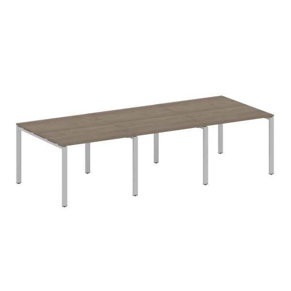 Переговорный стол 3 столешницы Metal System Style БП.ПРГ-3.1 3000x1235x750 (Вяз/Серый металл)