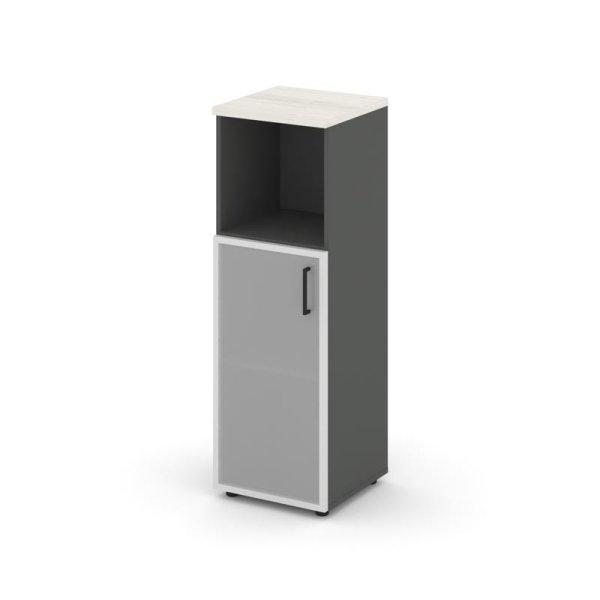 Шкаф средний узкий SN.STU-203(L) (400х400х1203) (Антрацит/Дуб Наварра/Сатин)