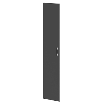 Дверь стеклянная черная левое в раме высокое Lacobel LT.S-1 R (L) Black