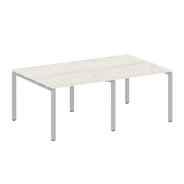 Переговорный стол 2 столешницы Metal System Style БП.ПРГ-2.1 2000x1235x750 (Дуб Наварра/Серый металл)