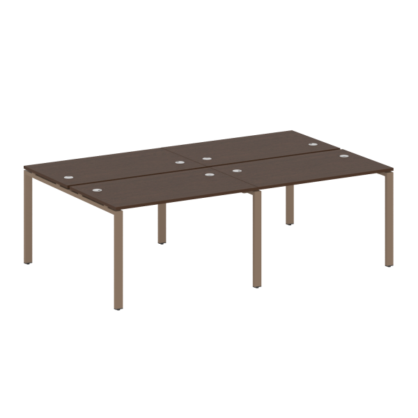 Рабочая станция на 4 раб. места Metal System Style БП.СМ-4.2 2400x1475x750 (Венге Цаво/Мокко металл)