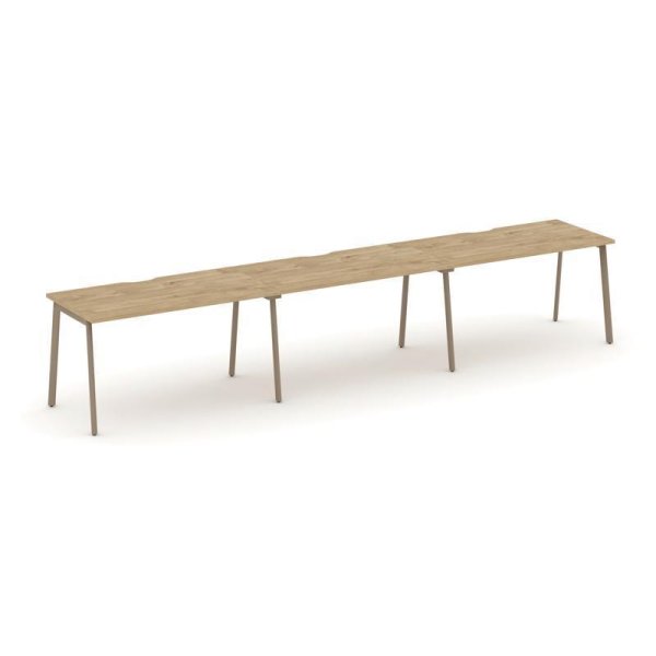 Рабочая станция 3 места ES.RS-3.3-VP (4140х730х750) (Тиквуд Светлый/Металл Латте)