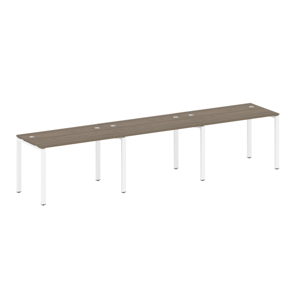 Рабочая станция на 3 раб. места Metal System Style БП.СМ-3.2 3600x720x750 (Вяз/Белый металл)