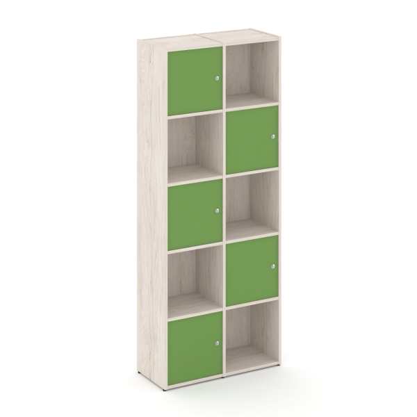 Стеллаж Locker Plus LK.K-008 798x350x1983 (Денвер Светлый | Зеленый)