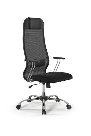 Кресло для руководителя Метта Sit 10 B1-111T - X2+UMF(X1) /Ub00/Wh00/T1bp-c(M09.B21.G20.W01) (Черный)